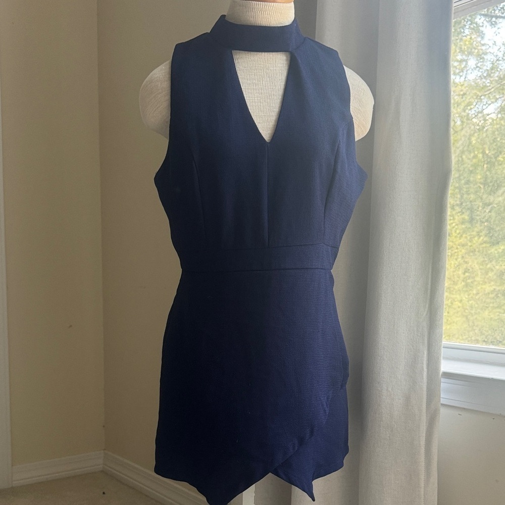 She + Sky Navy Sleeveless Mini Dress